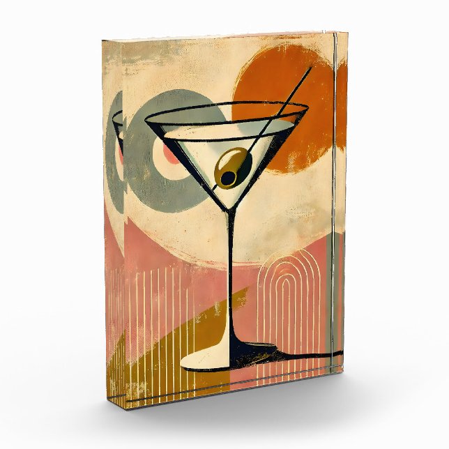 Bloc Photo Martini d'art moderne du milieu du siècle (Gauche)