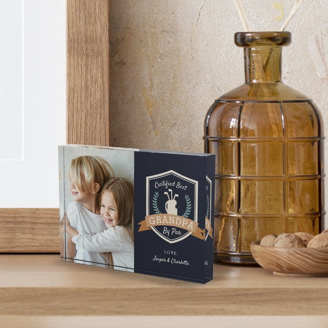 Bloc Photo Meilleur Grand-Père Par Par | Grand-père du golf (Créateur téléchargé)