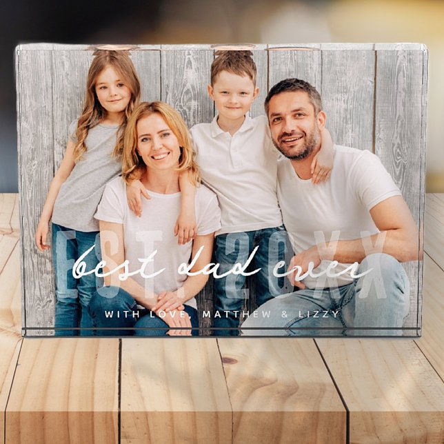 Bloc Photo Meilleur papa Jamais Athlétisme Fête des pères pho (Créateur téléchargé)