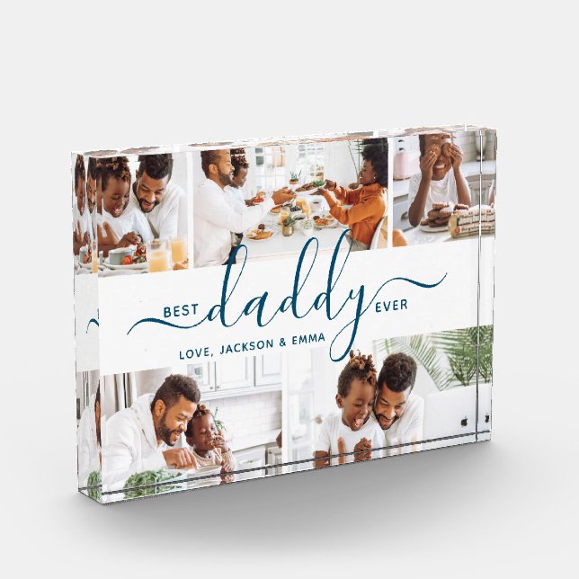 Bloc Photo Meilleur papa Jamais Photo Collage Fête des pères  (Gauche)