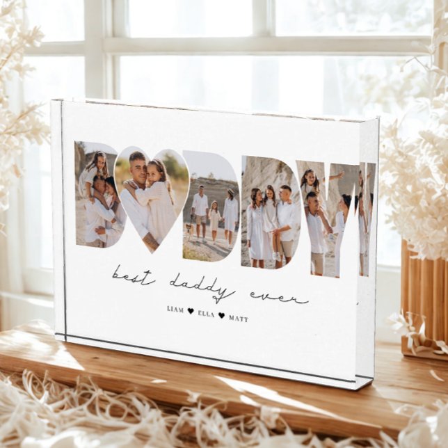 Bloc Photo Meilleur papa jamais photo moderne Collage Fête de (Créateur téléchargé)