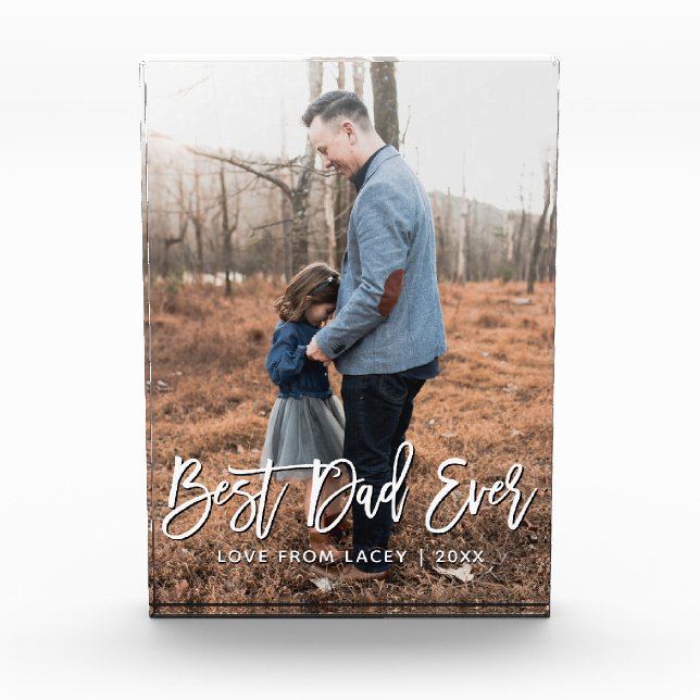 Bloc Photo Meilleure Fête des pères papa jamais personnalisée (Devant)