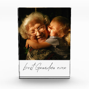 Bloc Photo Meilleure Grand-Mère Moderne Cadeau Personnalisé