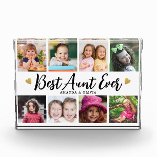 Bloc Photo Meilleure Tante Ever 8 photo Collage Heart Keepsak