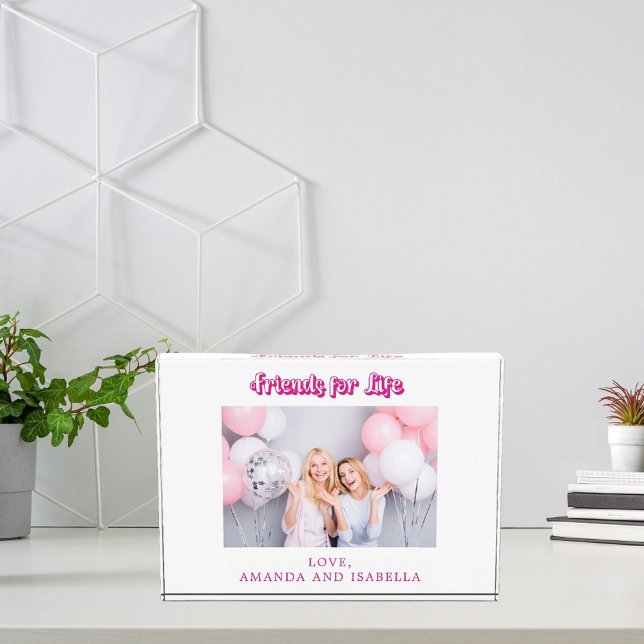 Bloc Photo Meilleurs amis blanc rose BFF nom de la photo fill (Créateur téléchargé)