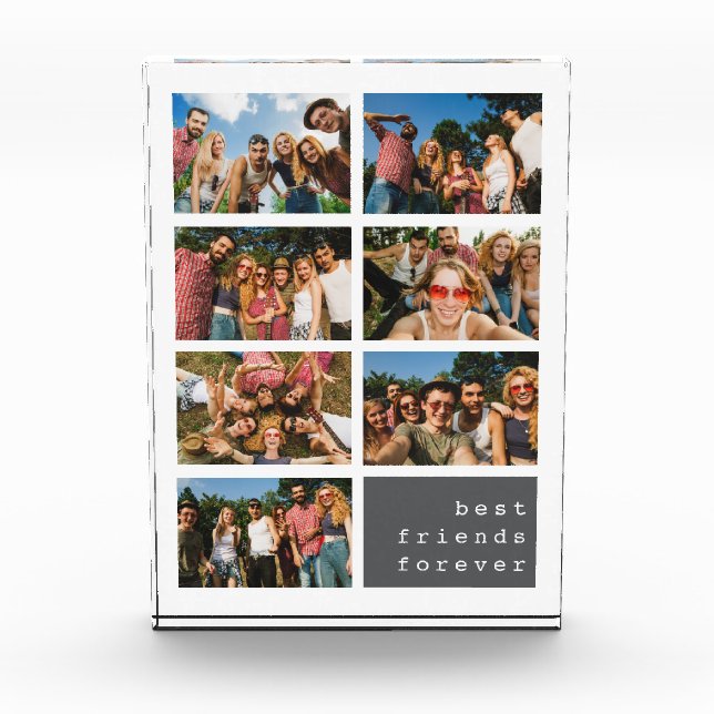 Bloc Photo Meilleurs amis Forever Grey Collage (Devant)