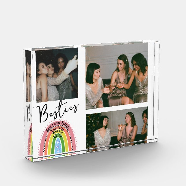 Bloc Photo Meilleurs amis Forever Rainbow Name Photo Collage (Gauche)