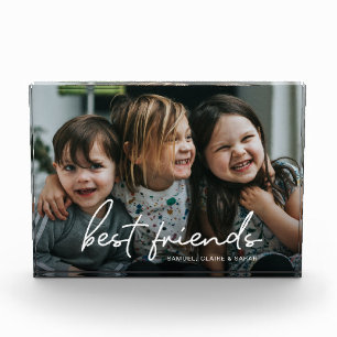 Bloc Photo Meilleurs amis personnalisés avec écriture moderne