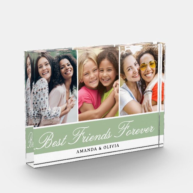 Bloc Photo Meilleurs amis pour toujours 3 photo Collage vert (Gauche)