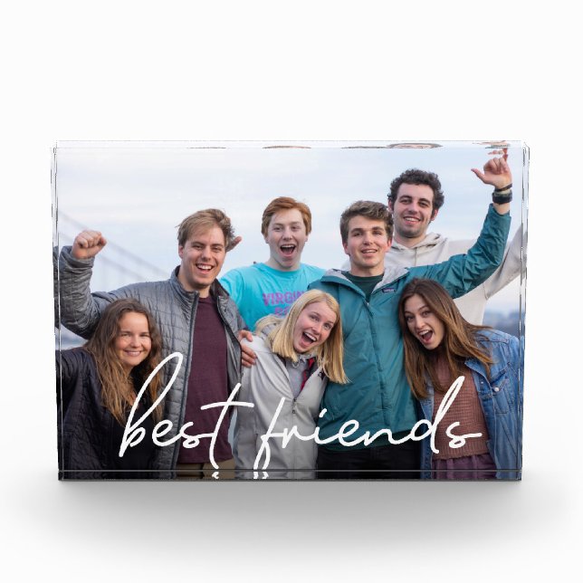 Bloc Photo Meilleurs Amis Script Recouvrement blanc sur Photo (Devant)