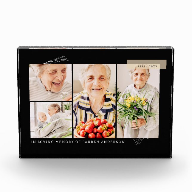 Bloc Photo Memorial Simple Moderne 4 Grille (Devant)