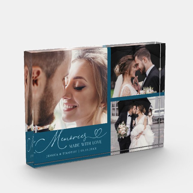 Bloc Photo Memories Made with Love Teal Wedding (Gauche)