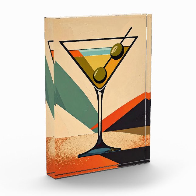 Bloc Photo Mid Century Modern Color Block Martini Art (Gauche)