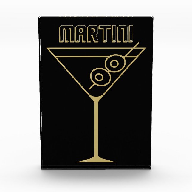 Bloc Photo Mid Century Modern Gold 2 Olive Martini (Devant)