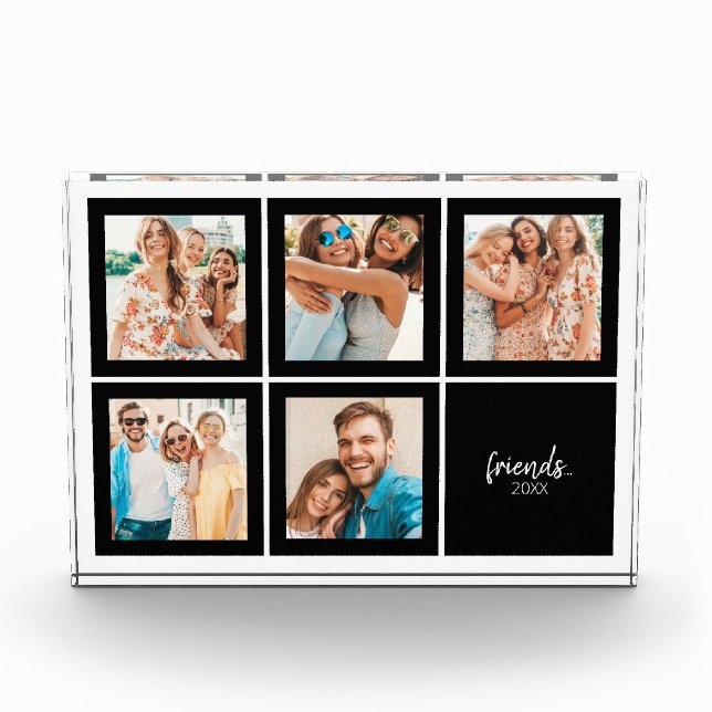 Bloc photo minimaliste moderne Black Friends (Devant)