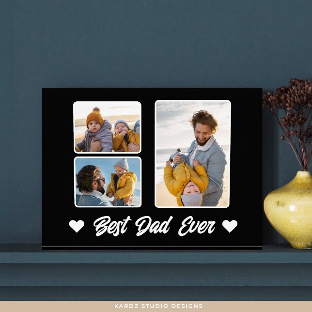 Bloc Photo Modern Best Dad Ever Photo Collage Photo Block (Créateur téléchargé)
