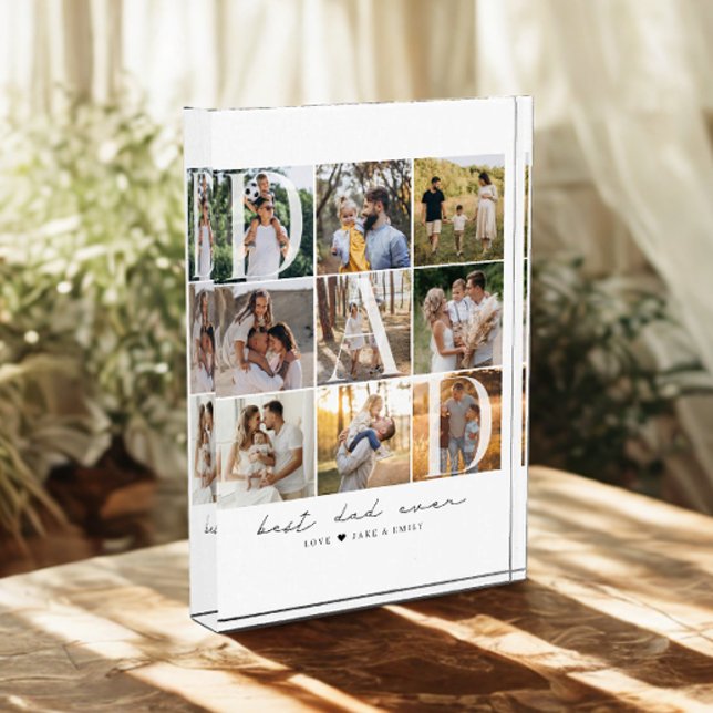 Bloc Photo Modern Best Papa Ever Script 9 Grille photo Papa C (Créateur téléchargé)