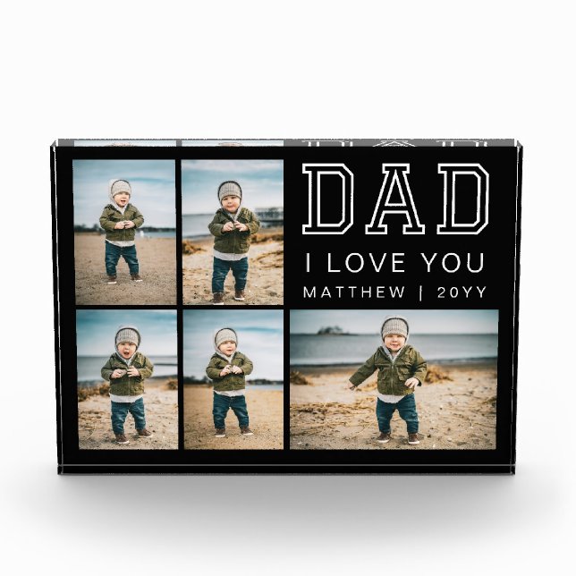 Bloc Photo Modern Black and White Keepsake I Love You Dad (Devant)