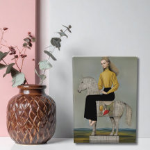 Modern Blonde Woman on Horse Chess Elegant Custom