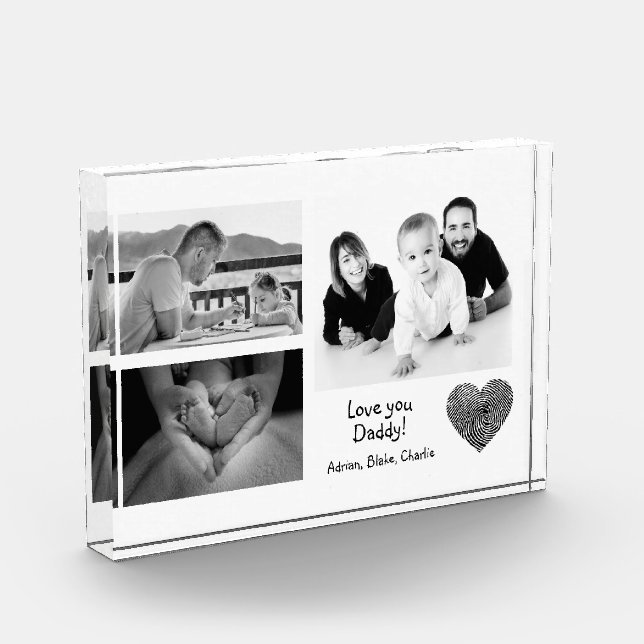 Bloc Photo Modern Custom Photo Collage Love You Daddy (Gauche)