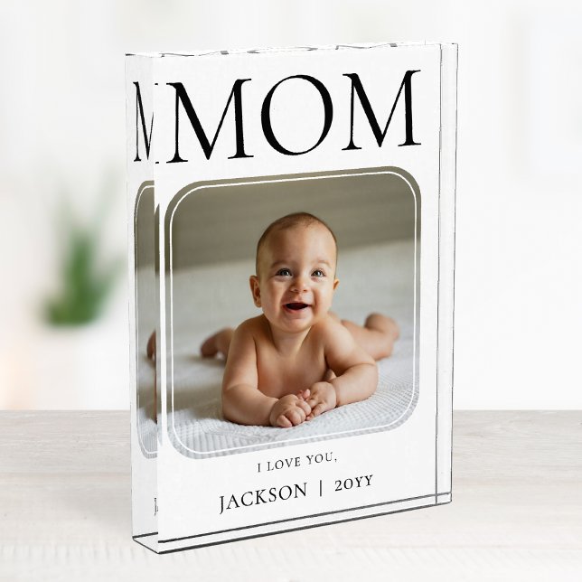 Bloc Photo Modern Simple Black Typography I Love You Mom (Modern Simple Black Typography I Love You Mom Photo Block)
