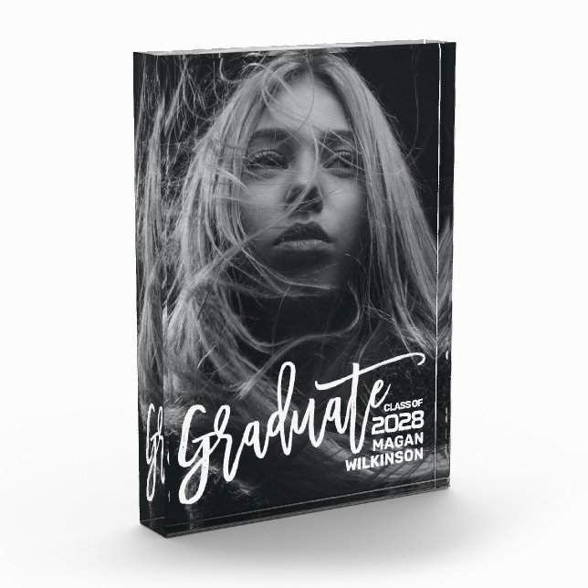 Bloc Photo Moderne calligraphie Minimaliste Graduation (Gauche)