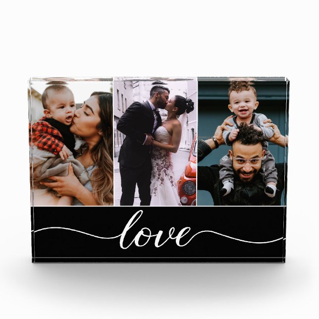 Bloc Photo Moderne Custom 3 Photos Love Script (Devant)