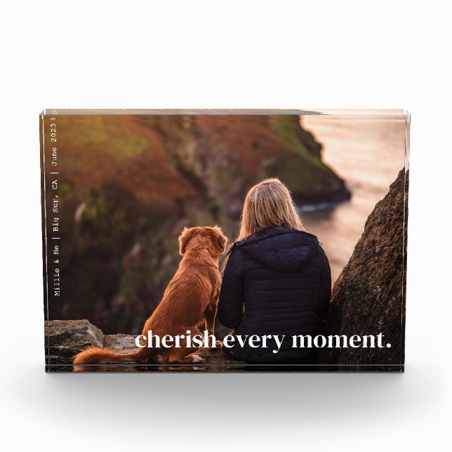 Bloc Photo Moderne Elegant Simple Cherish Memory Personnalisé (Devant)