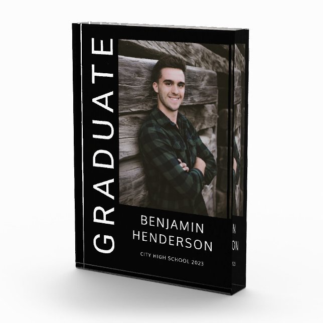 Bloc Photo Moderne Garçon 2023 Graduation (Droite)