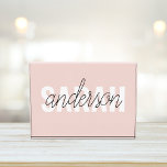 Bloc Photo Moderne Pastel Rose Beauté Personnalisée Vous Nom<br><div class="desc">Moderne Pastel Rose Beauté Personnalisée Vous Nom</div>