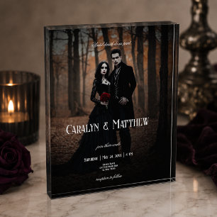 Bloc Photo Moderne Photo Gothique Sombre Cadeau de Mariage