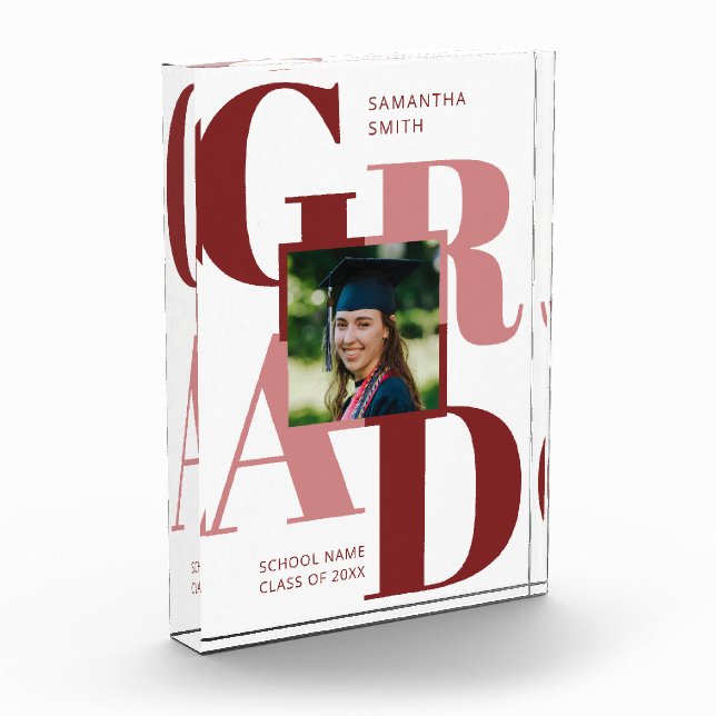 Bloc Photo Moderne Red tendance Typographie Graduation (Gauche)
