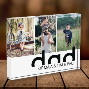 Bloc Photo Moderne Simple Papa avec Enfants Père Collage