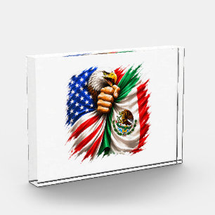 Bloc Photo Mois du patrimoine hispanique Drapeau USA Mexique