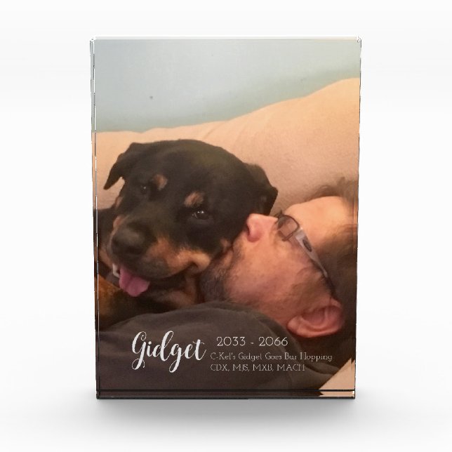 Bloc Photo Mon champion Chien Titres de photo Mémorial (Devant)