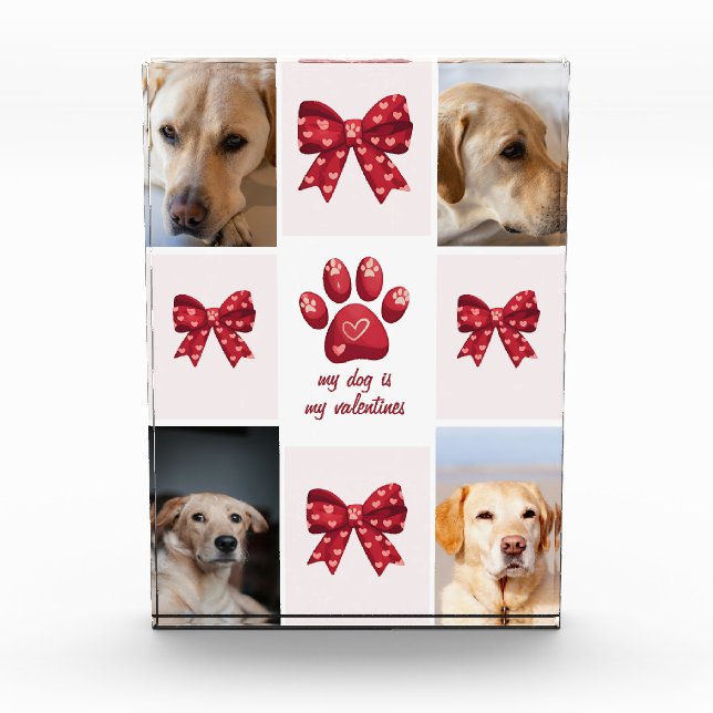 Bloc Photo Mon chien est mes valentines Bow 4 photos (Devant)