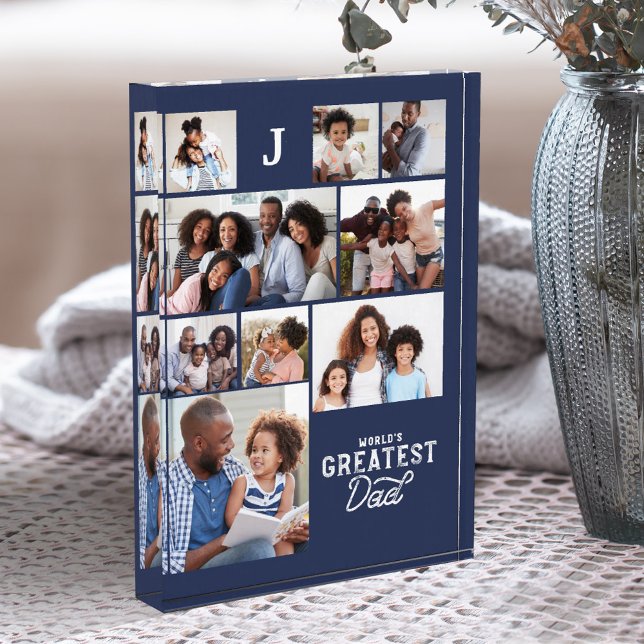 Bloc Photo Mondes plus grand papa Monogramme Grille photo Col (Créateur téléchargé)