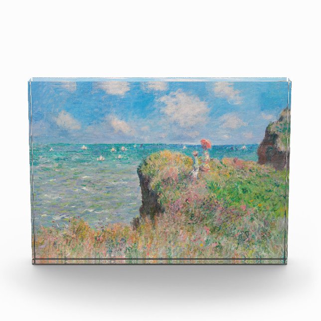 Bloc Photo Monet Cliff Walk à Pourvil Impressionist Painting (Devant)