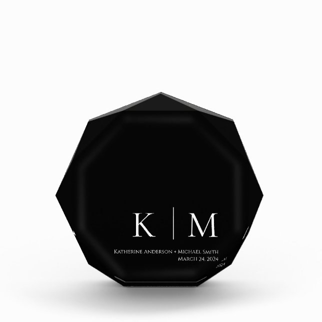 Bloc Photo Monogramme noir et blanc -Mariage Keepsaké- (Devant)
