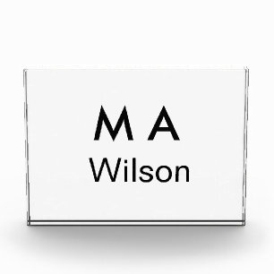 Bloc Photo Monogramme simple ajoutez votre lettre de nom homm