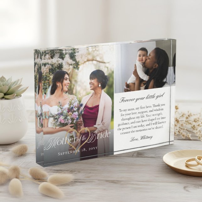 Bloc Photo Mother of the Bride Heart Wedding Then & Now Photo (Mother of the Bride Heart Wedding Then & Now Photo)