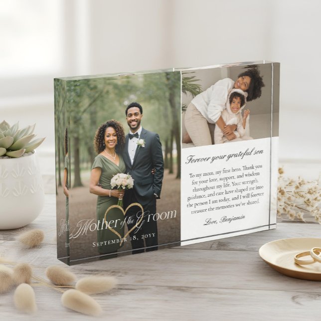 Bloc Photo Mother of the Groom Heart Wedding Then & Now Photo (Mother of the Groom Heart Wedding Then & Now Photo)