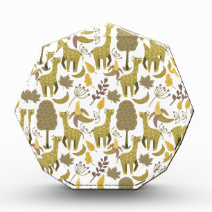 Bloc Photo Motif sans couture Giraffe jaune blanc arrière - p