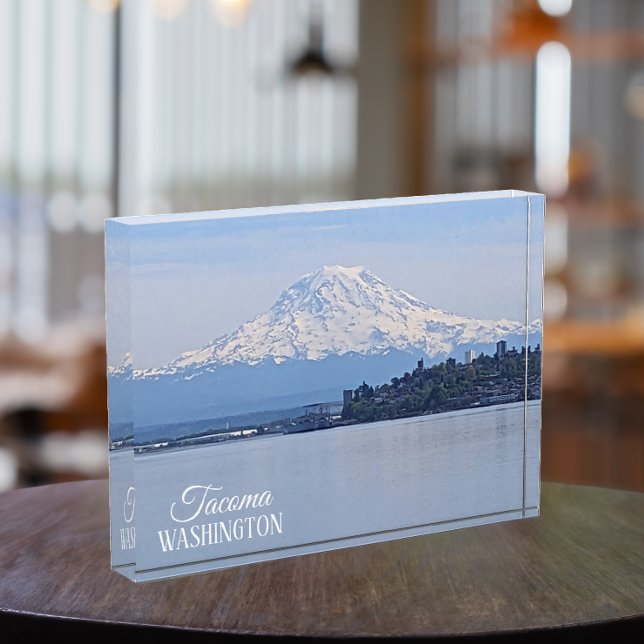 Bloc Photo Mount Rainier et Puget Sound, Tacoma, Washington (In Situ)