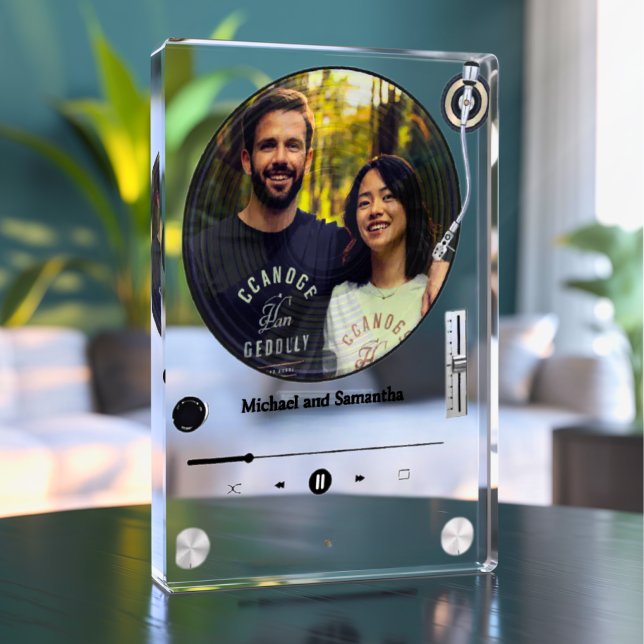 Bloc Photo Musique de disque rétro Ajoutez votre propre photo (Créateur téléchargé)