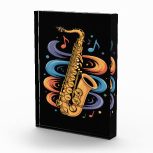 Bloc Photo Musique de saxophone colorée Flux Instrument de ja