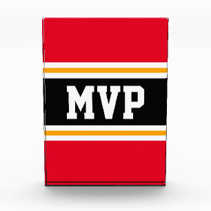 Bloc Photo MVP Bright Red Black White Yellow Stripes de cours