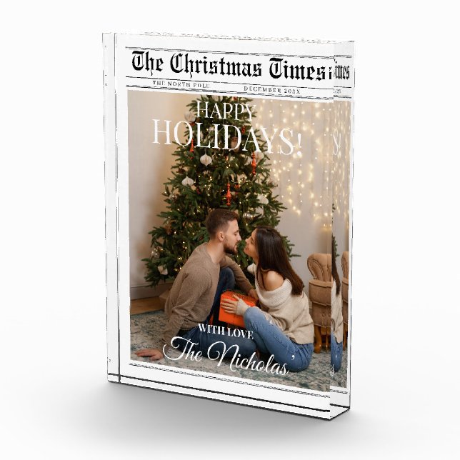 Bloc Photo Newspaper What A Year Black White Photo Christmas (Droite)