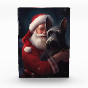Bloc Photo Noël festif écossais du Terrier Santa Claus