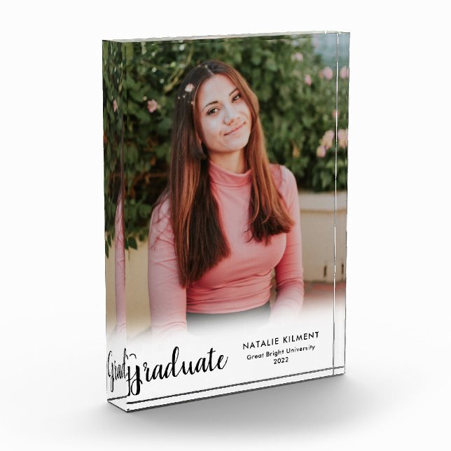 Bloc Photo Noir Script Moderne Graduate Graduate (Gauche)